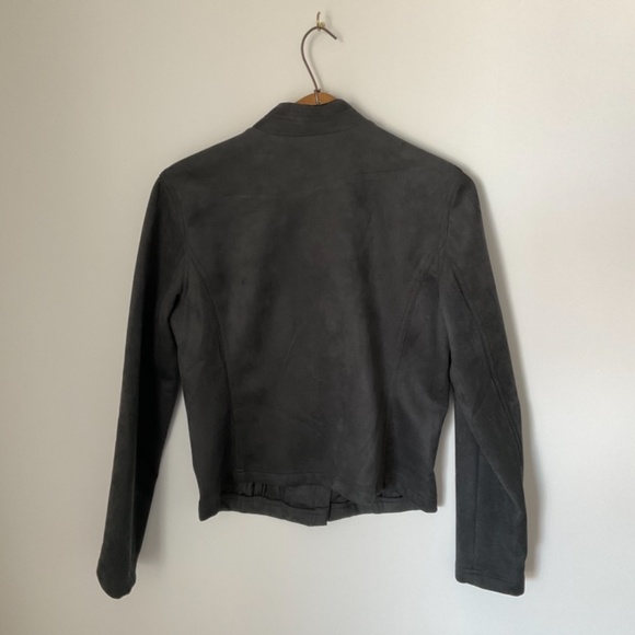 Joe Fresh Faux Suede Moto Jacket Dark Gray Size M - Picture 5 of 5